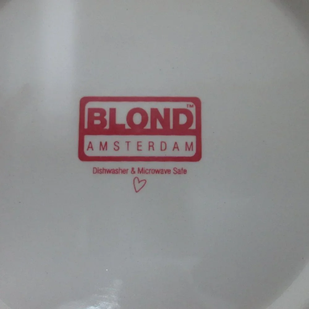 Blond Amsterdam Set 4 multi color Large Saucer Lunch Appetizer Plates 7.5